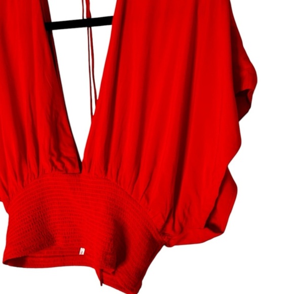 Free People Ava V-Neck Tie Back Top- Size Small - Picture 5 of 14